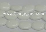 CPB85 15.5 inches 10*14mm oval white porcelain beads wholesale