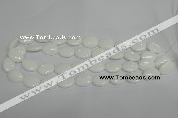 CPB88 15.5 inches 15*20mm oval white porcelain beads wholesale