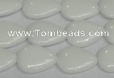 CPB91 15.5 inches 15*20mm flat teardrop white porcelain beads wholesale