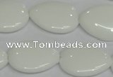 CPB92 15.5 inches 18*25mm flat teardrop white porcelain beads wholesale