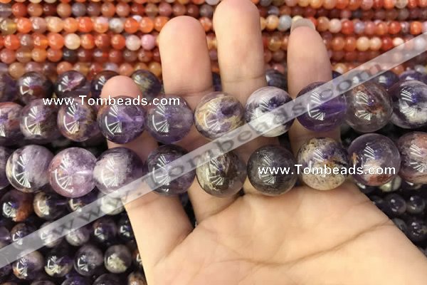 CPC615 15.5 inches 16mm round purple phantom quartz beads