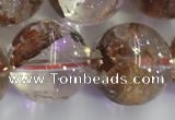 CPC656 15.5 inches 16mm round yellow phantom quartz beads