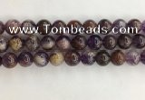 CPC663 15.5 inches 12mm round purple phantom quartz beads