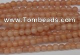 CPE01 15.5 inches 4mm round peach stone beads wholesale