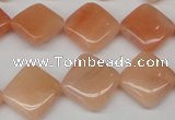 CPE24 15.5 inches 14*14mm diamond peach stone beads wholesale