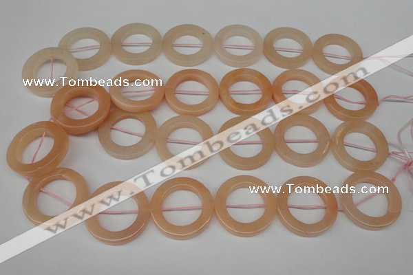 CPE32 15.5 inches 30mm donut peach stone beads wholesale