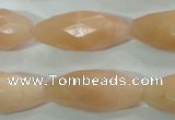 CPI100 15.5 inches 13*30mm faceted rice pink aventurine jade beads