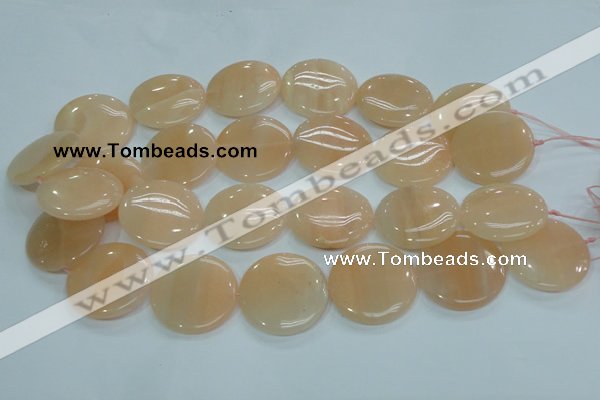 CPI103 15.5 inches 30mm flat round pink aventurine jade beads