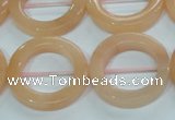 CPI105 15.5 inches 25mm donut pink aventurine jade beads