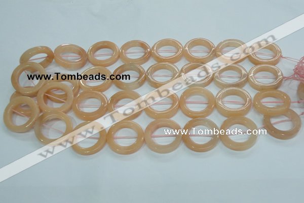 CPI105 15.5 inches 25mm donut pink aventurine jade beads