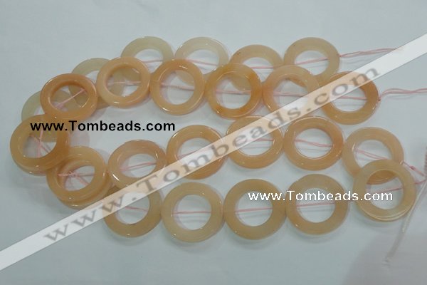 CPI106 15.5 inches 30mm donut pink aventurine jade beads