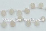 CPI11 15.5 inches 6*8mm top-drilled teardrop pink aventurine jade beads