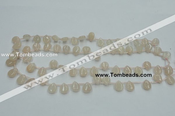 CPI12 15.5 inches 10*12mm top-drilled teardrop pink aventurine jade beads