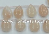 CPI14 15.5 inches 10*14mm top-drilled teardrop pink aventurine jade beads