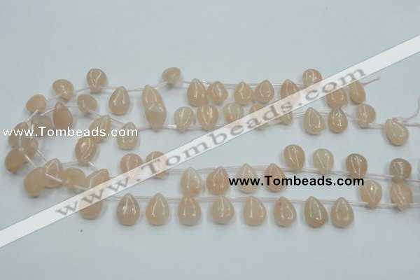 CPI14 15.5 inches 10*14mm top-drilled teardrop pink aventurine jade beads