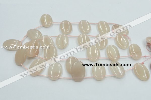 CPI17 15.5 inches 20*30mm top-drilled oval pink aventurine jade beads