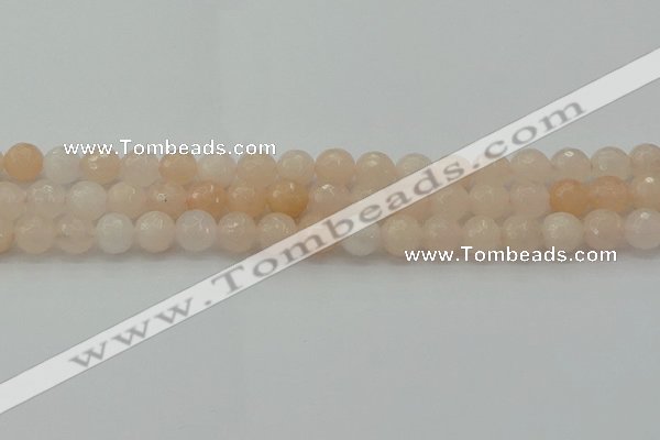 CPI211 15.5 inches 6mm faceted round pink aventurine jade beads