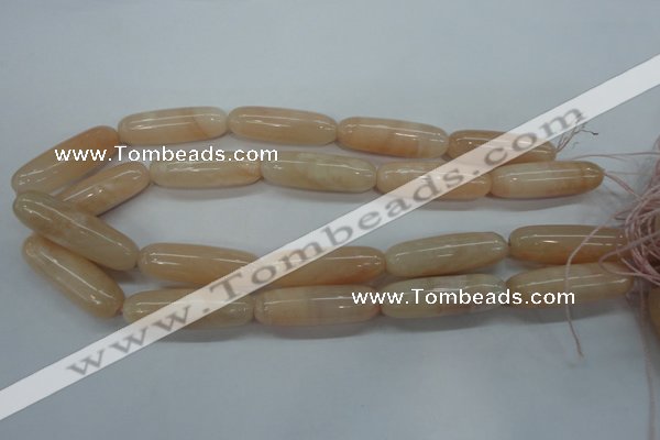 CPI38 15.5 inches 12*40mm rice pink aventurine jade beads