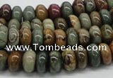 CPJ01 15.5 inches 5*10mm rondelle picasso jasper beads wholesale