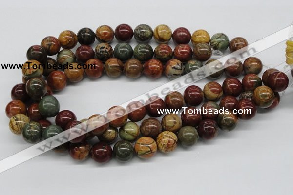 CPJ03 15.5 inches 16mm round picasso jasper beads wholesale