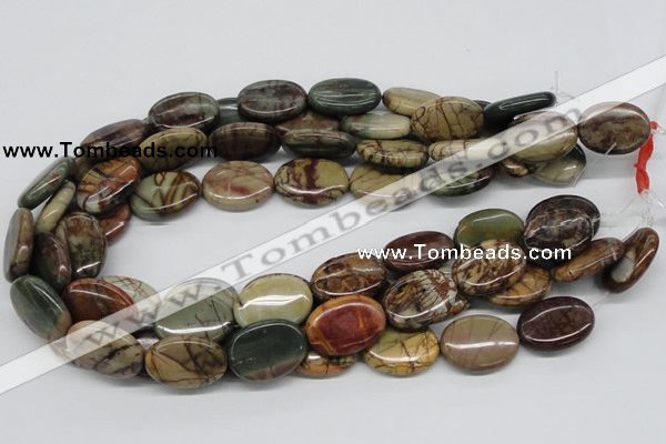 CPJ04 15.5 inches 18*25mm oval picasso jasper beads wholesale