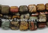 CPJ05 15.5 inches 10*10mm square picasso jasper beads wholesale