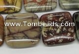 CPJ07 15.5 inches 25*25mm square picasso jasper beads wholesale