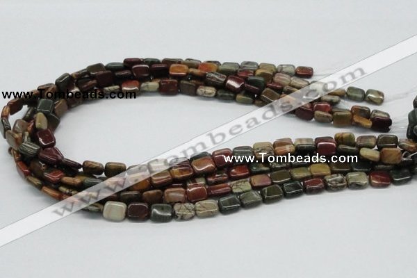 CPJ08 15.5 inches 8*10mm rectangle picasso jasper beads wholesale