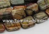 CPJ09 15.5 inches 12*16mm rectangle picasso jasper beads wholesale