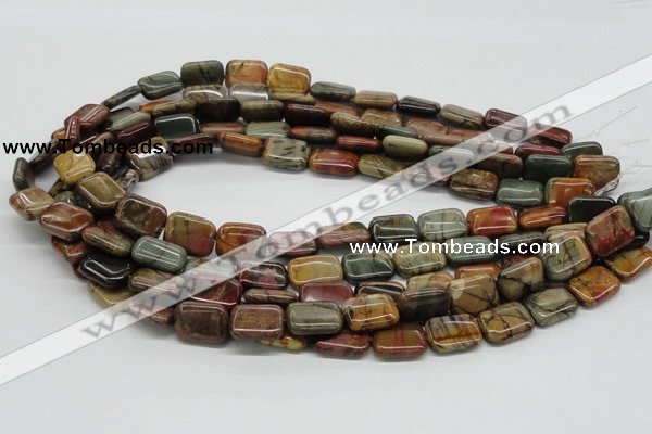 CPJ09 15.5 inches 12*16mm rectangle picasso jasper beads wholesale