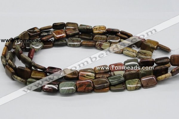 CPJ10 15.5 inches 13*18mm rectangle picasso jasper beads wholesale