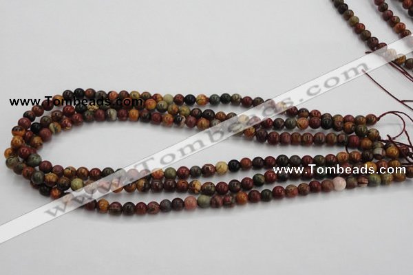 CPJ101 15.5 inches 6mm round picasso jasper gemstone beads wholesale