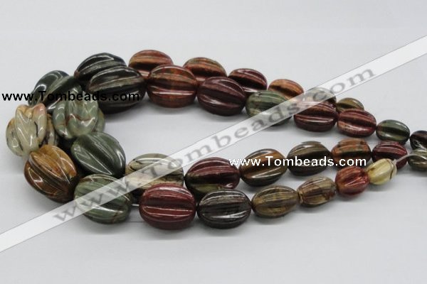 CPJ14 15.5 inches multi size starfruit shaped picasso jasper beads wholesale