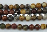 CPJ152 15.5 inches 6mm round picasso jasper gemstone beads