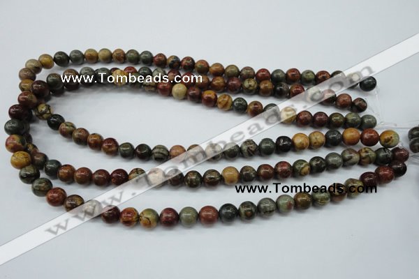 CPJ153 15.5 inches 8mm round picasso jasper gemstone beads