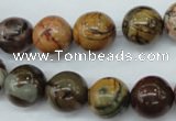 CPJ155 15.5 inches 12mm round picasso jasper gemstone beads