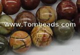 CPJ16 15.5 inches 8mm round picasso jasper beads wholesale