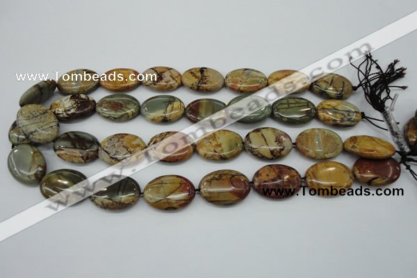 CPJ167 15.5 inches 18*25mm oval picasso jasper gemstone beads