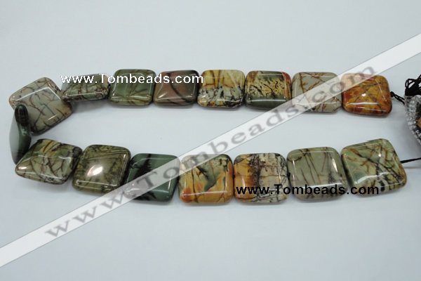 CPJ169 15.5 inches 22*30mm rectangle picasso jasper gemstone beads