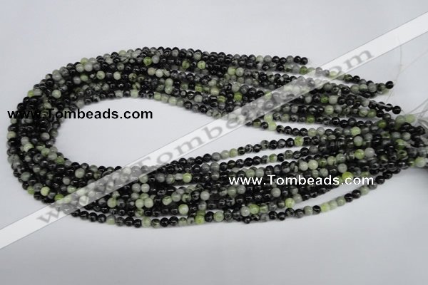 CPJ201 15.5 inches 4mm round green picasso jasper beads