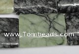 CPJ239 15.5 inches 22*30mm flat tube green picasso jasper beads