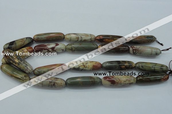 CPJ26 15.5 inches 13*40mm cylinder picasso jasper beads wholesale