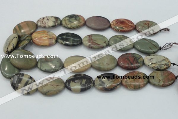 CPJ29 15.5 inches 22*30mm oval picasso jasper beads wholesale