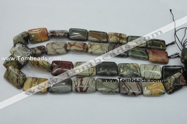 CPJ31 15.5 inches 18*25mm rectangle picasso jasper beads wholesale