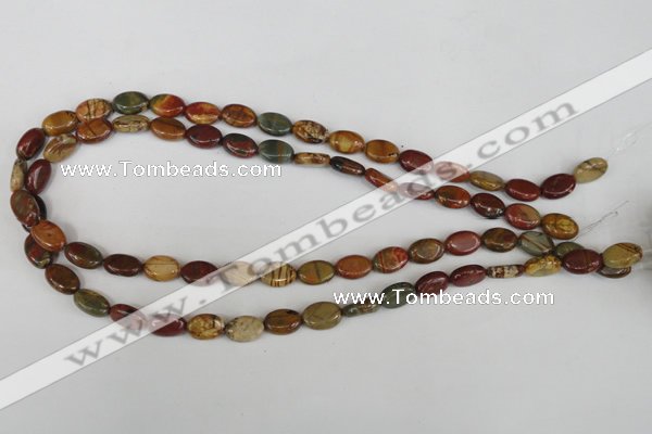 CPJ355 15.5 inches 8*12mm oval picasso jasper gemstone beads