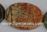 CPJ359 15.5 inches 40*50mm oval picasso jasper gemstone beads