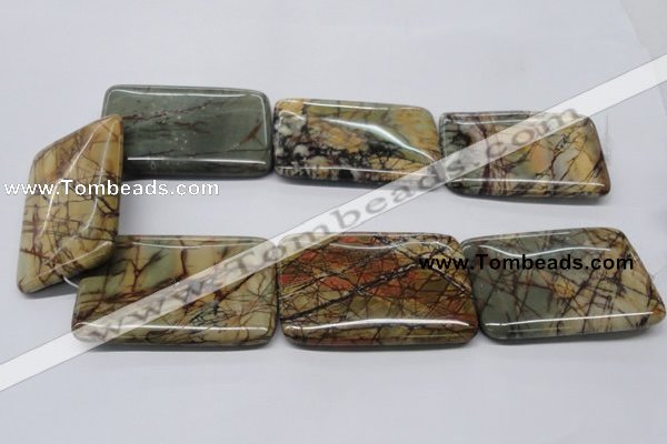 CPJ36 15.5 inches 40*60mm rectangle picasso jasper beads wholesale