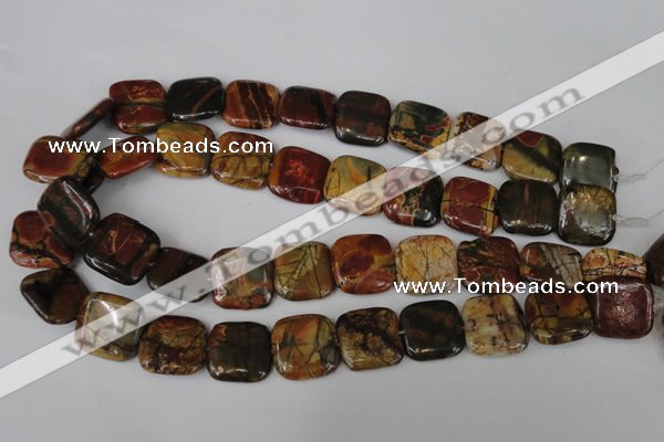 CPJ362 15.5 inches 20*20mm square picasso jasper gemstone beads