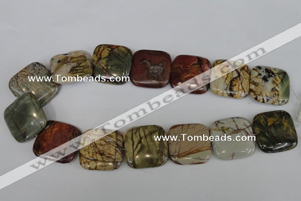 CPJ363 15.5 inches 30*30mm square picasso jasper gemstone beads