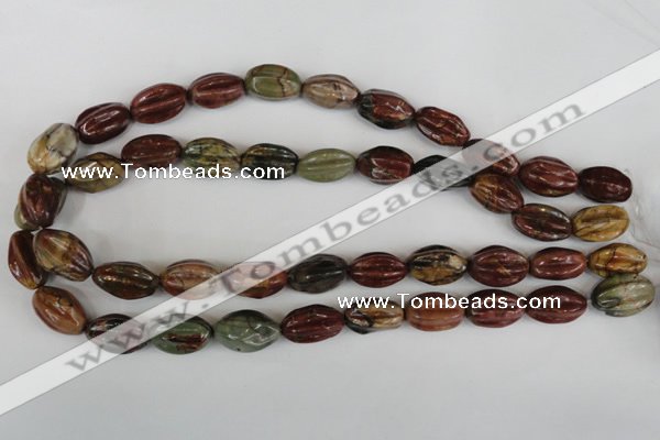 CPJ371 15.5 inches 10*18mm starfruit picasso jasper gemstone beads